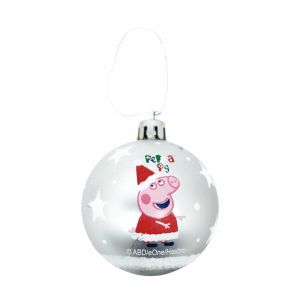 Glob de Crăciun Peppa Pig Cosy corner Argintiu 6 Unități Plastic (Ø 8 cm)