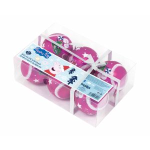 Glob de Crăciun Peppa Pig Cosy corner Fucsia 6 Unități Plastic (Ø 8 cm)