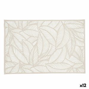 Suport Protecție pentru Masă Quid Habitat Frunze Bej 30 x 45 cm (Pack 12x)