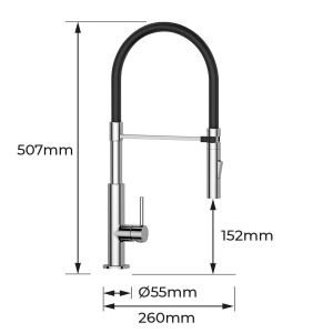 Robinet Monocomandă EDM 01196 BERMEO Argintiu Alamă Zinc