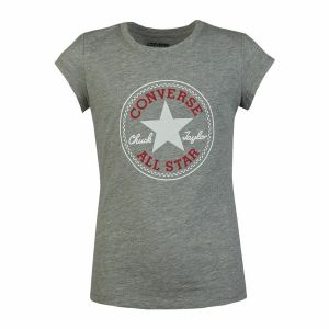 Tricou cu Mânecă Scurtă pentru Copii Converse Timeless Chuck Patch G Gri