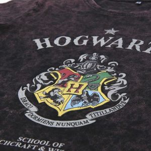 Tricou cu Mânecă Scurtă Femei Harry Potter Gri Gri închis